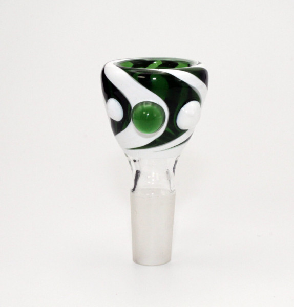 Monkey Glass Whitegreen Willow Glaskopf 14,5 mm Schliff handgearbeitet