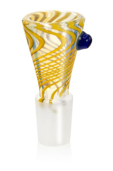 Glaskopf Trichter NS19 Batik Gelb