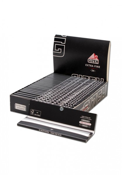 Gizeh Blättchen Schwarz King Size Slim Extra Fein
