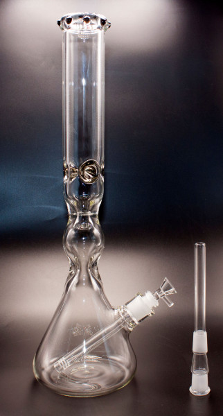 Glas Bong Beaker 45cm mit Eisfach 9mm