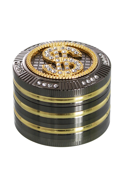 Grinder Bling Bling Dollar 4 Teilig 50mm mit Schaber